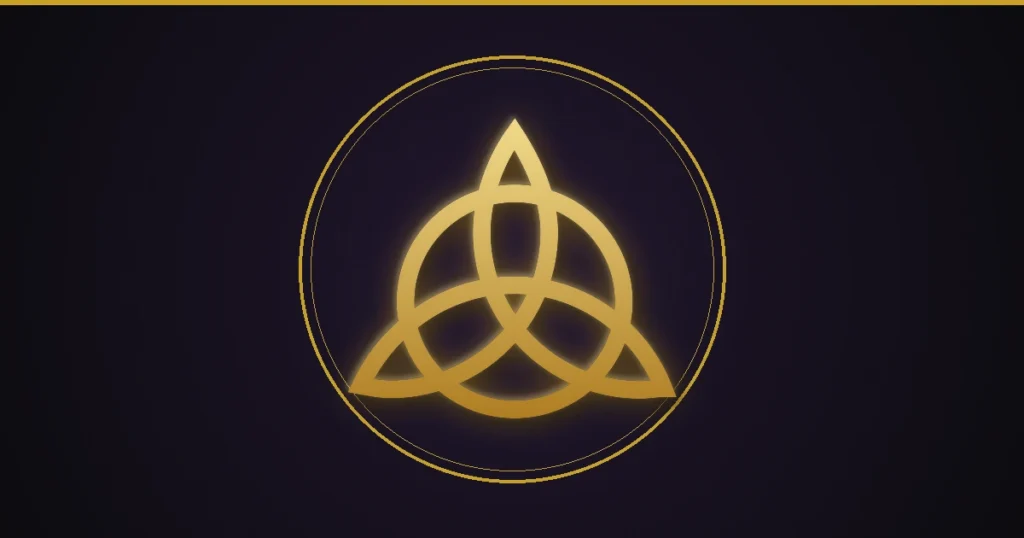 Triquetra dourada, símbolo da tríade da formação junguiana